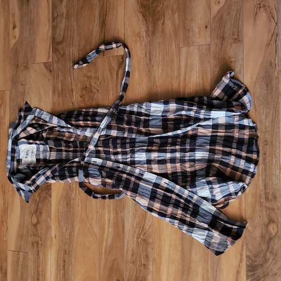 Anthropologie Holding Horses summer dress sleeveless plaid belted - Picture 3 of 3